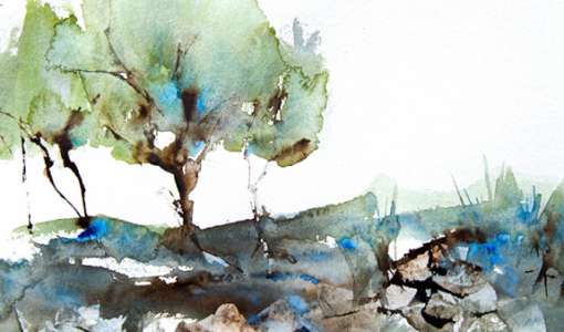 After Work: Knorrige Aquarellbäume